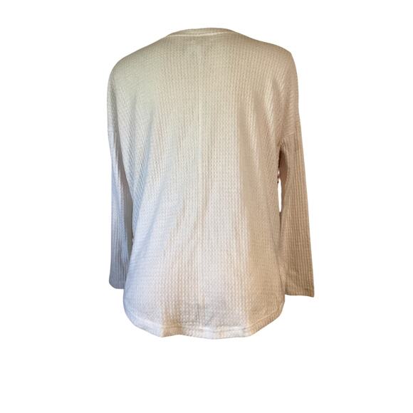 5088 Colsie Womens Sweater Cardigan Button Front Stripe Pink Ivory Knit Size XS - Picture 2 of 4